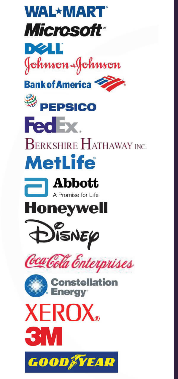 Fortune 500 Companies Darren has trained - Exelon, Delta, MassMutual